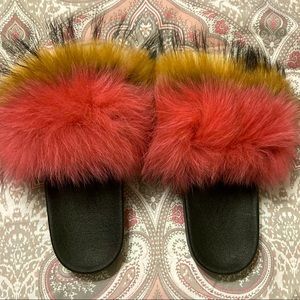 Faux Fur Fluffy Slides